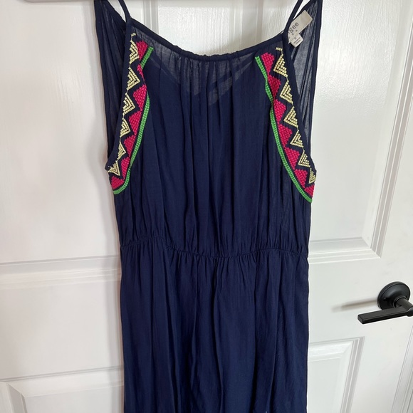 Navy Pattern Dress - Picture 1 of 3